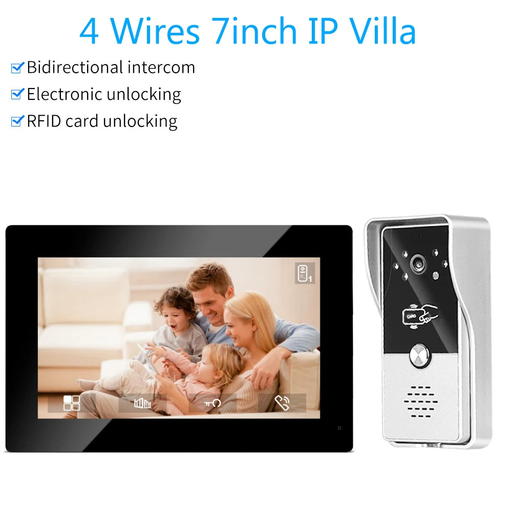 Video Intercom System | 7" Indoor Monitor | Two-Way Audio