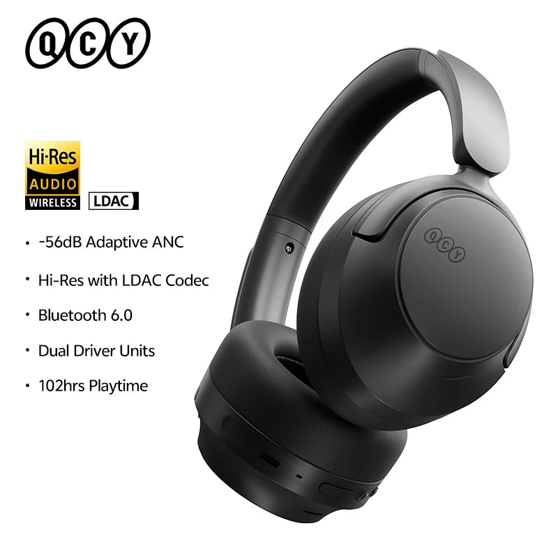 QCY H3S Over-Ear Headphone | -56dB ANC LDAC Bluetooth 6.0 102H