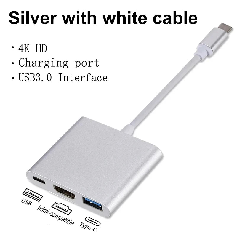 3-in-1 USB-C to HDMI Adapter | USB 3.1 Hub with Charging