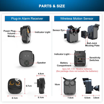 Wireless Driveway Security Alarm | Waterproof | Motion Sensor