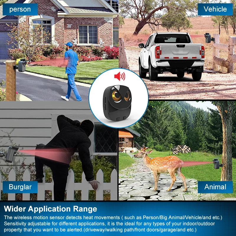 Wireless Driveway Security Alarm | Waterproof | Motion Sensor
