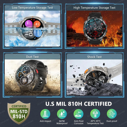 2026 New T-Rex3 Ultra 1100Mah Military Smart Watch Men 1.7"AMOLED GPS Path 5ATM Waterproof Compass LED Flashlight Smartwatch iOS