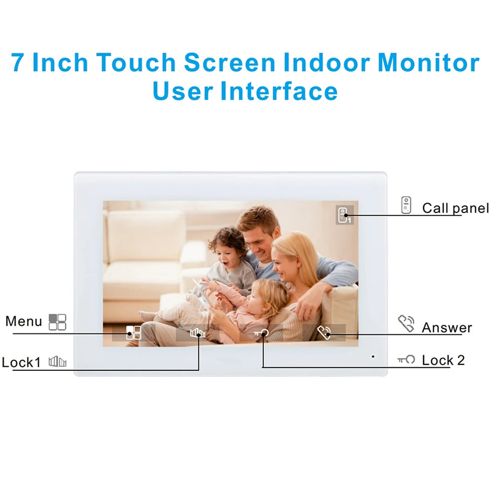 Video Intercom System | 7" Indoor Monitor | Two-Way Audio