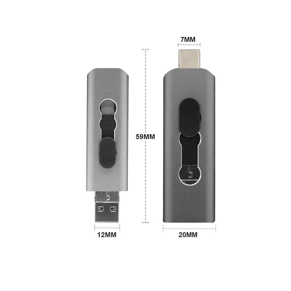 3-in-1 USB Flash Drive | USB-A, Type-C & Micro USB | OTG