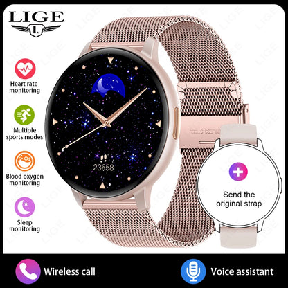 LIGE 2026 Smart Watch Men Women Bluetooth Call Heart Rate Health Monitor 1.38inch HD Screen Fashion Sports Men Smartwatch Women