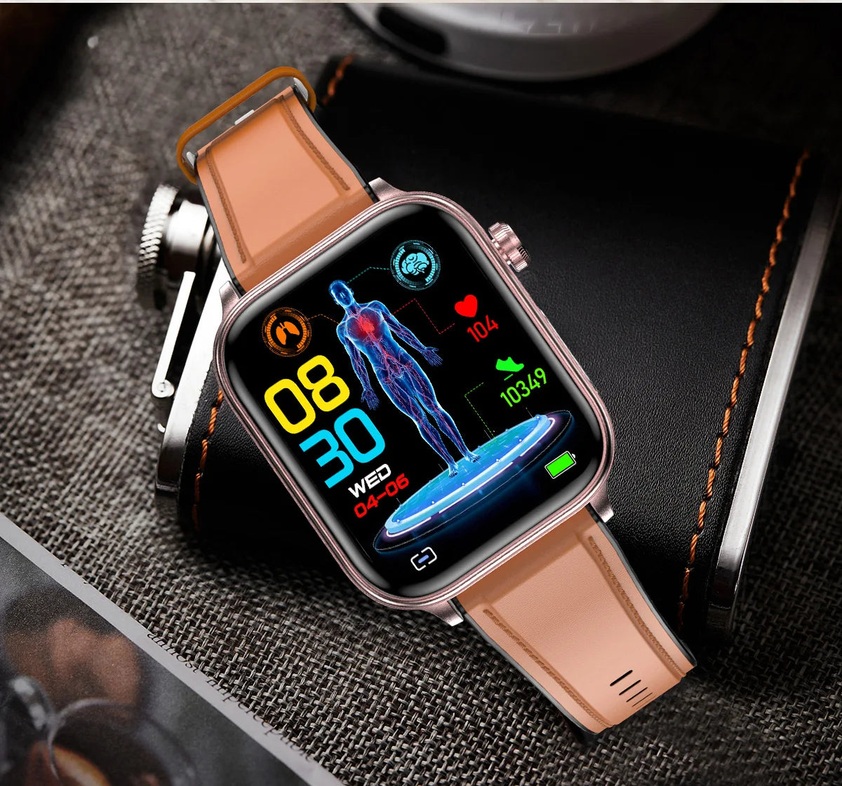 2025New Al Medical Diagnosis Blood Lpids Uric Acid Blood Glucose Smart Watch Men ECG+PPG Voice Bluetooth Call Health Smartwatch