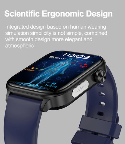 2025New Al Medical Diagnosis Blood Lpids Uric Acid Blood Glucose Smart Watch Men ECG+PPG Voice Bluetooth Call Health Smartwatch