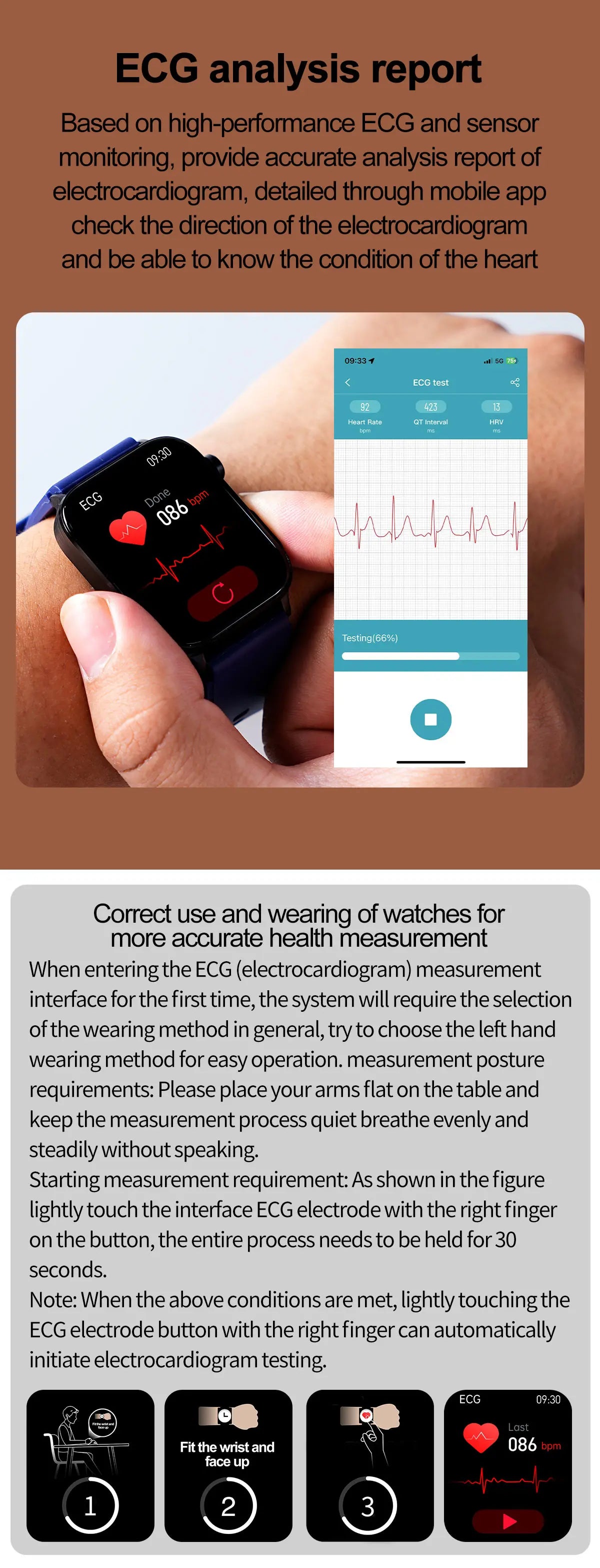 2025New Al Medical Diagnosis Blood Lpids Uric Acid Blood Glucose Smart Watch Men ECG+PPG Voice Bluetooth Call Health Smartwatch