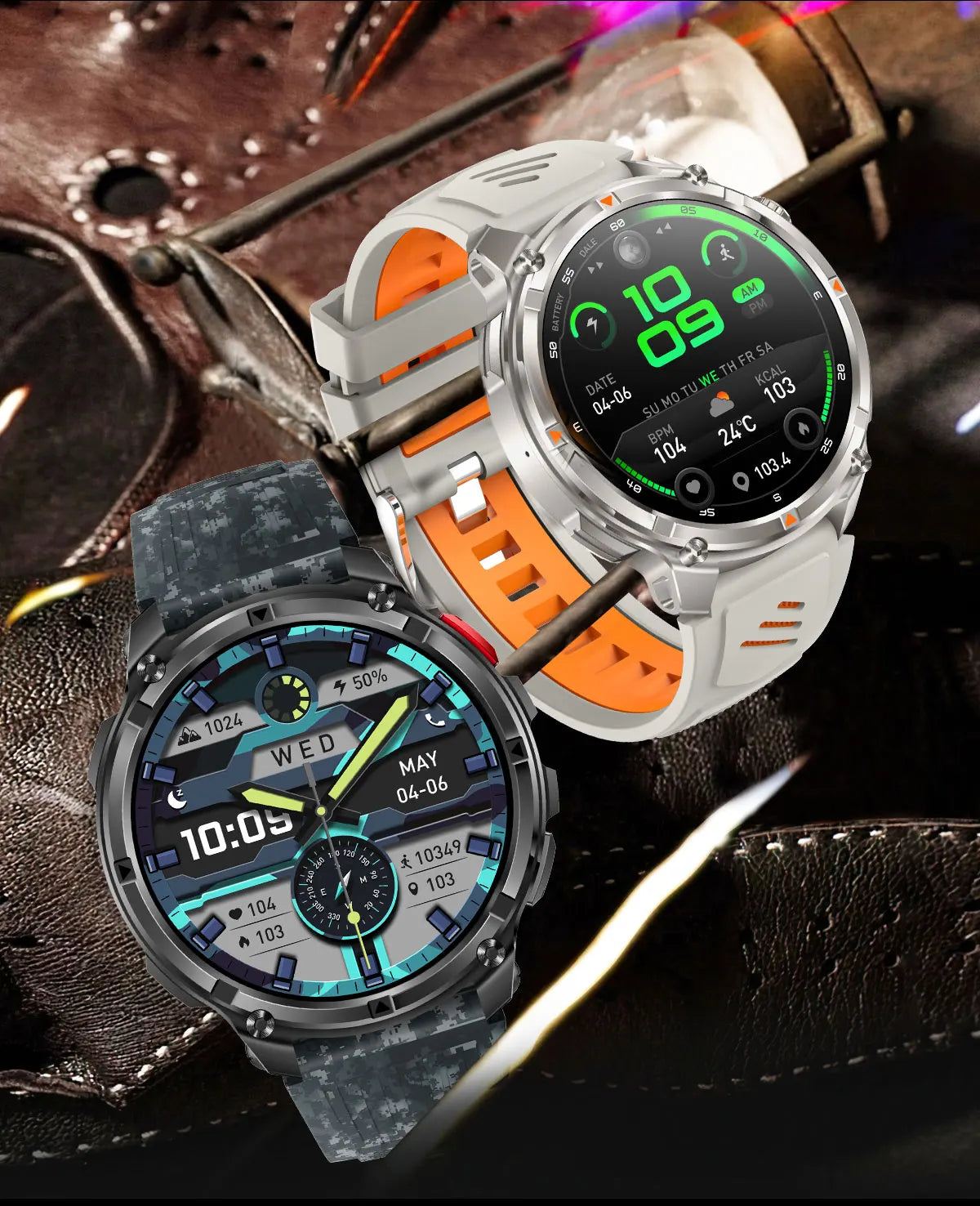 2026 New T-Rex3 Ultra 1100Mah Military Smart Watch Men 1.7"AMOLED GPS Path 5ATM Waterproof Compass LED Flashlight Smartwatch iOS