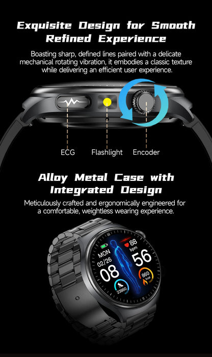 2026 New Accurate Diagnosis Smart Watch Body Fat ECG Blood oxygen BP Health Sport HD AMOLED Screen call Smart watch Men women