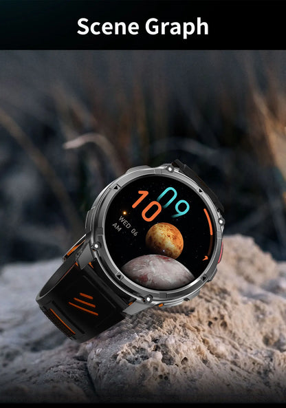 2026 New T-Rex3 Ultra 1100Mah Military Smart Watch Men 1.7"AMOLED GPS Path 5ATM Waterproof Compass LED Flashlight Smartwatch iOS