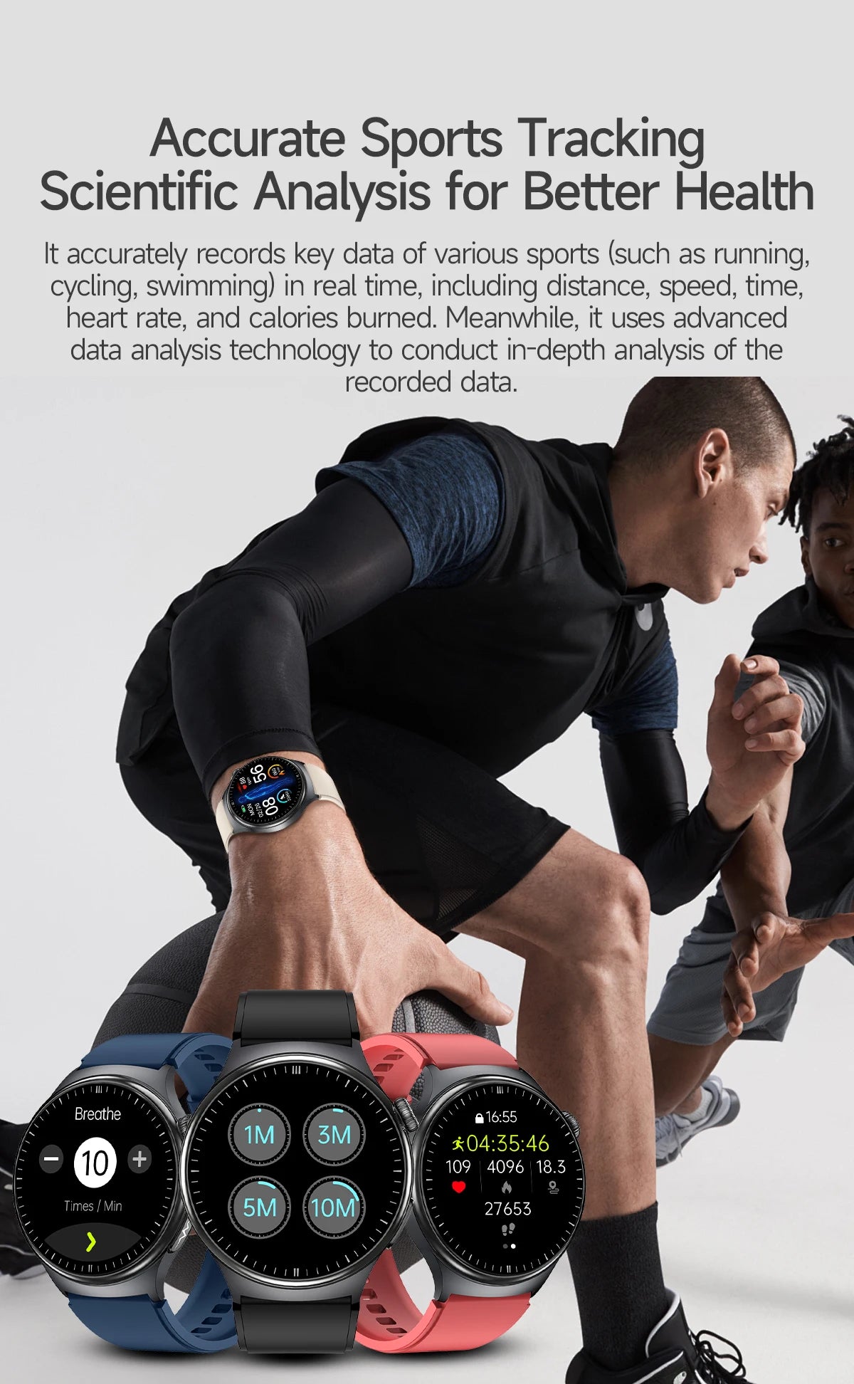 2026 New Accurate Diagnosis Smart Watch Body Fat ECG Blood oxygen BP Health Sport HD AMOLED Screen call Smart watch Men women