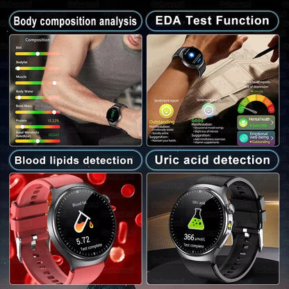 2026 New Accurate Diagnosis Smart Watch Body Fat ECG Blood oxygen BP Health Sport HD AMOLED Screen call Smart watch Men women