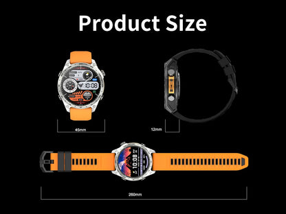 2026 New Men Smart Watch with Built in GPS Maps BT Call 100+ Sport Modes 3ATM Waterproof MP3 MP4 Playback Altitude Compass