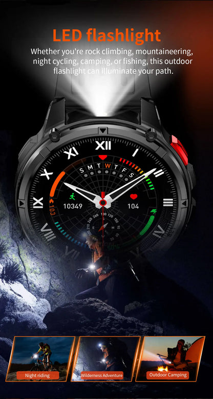 2026 New T-Rex3 Ultra 1100Mah Military Smart Watch Men 1.7"AMOLED GPS Path 5ATM Waterproof Compass LED Flashlight Smartwatch iOS
