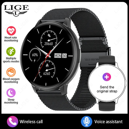 LIGE 2026 Smart Watch Men Women Bluetooth Call Heart Rate Health Monitor 1.38inch HD Screen Fashion Sports Men Smartwatch Women