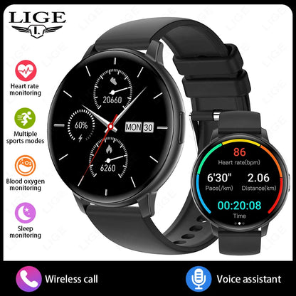 LIGE 2026 Smart Watch Men Women Bluetooth Call Heart Rate Health Monitor 1.38inch HD Screen Fashion Sports Men Smartwatch Women
