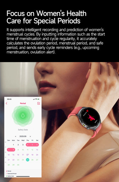 2026 New Accurate Diagnosis Smart Watch Body Fat ECG Blood oxygen BP Health Sport HD AMOLED Screen call Smart watch Men women
