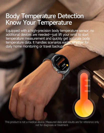 2026 New Accurate Diagnosis Smart Watch Body Fat ECG Blood oxygen BP Health Sport HD AMOLED Screen call Smart watch Men women