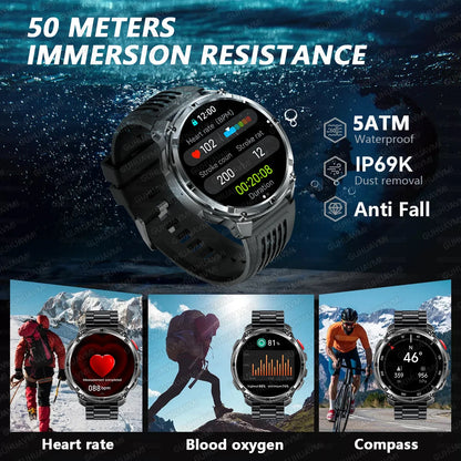 2026 New T-Rex3 Pro 1100mAh Battery Smart Watch GPS path 5ATM Waterproof Sports Run tracker Outdoors Compass Military Smartwatch