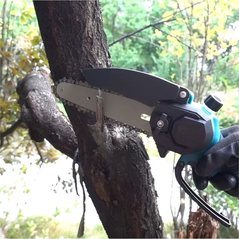 Mini Electric Chainsaw | 6" Cordless Li-Ion | One-Hand Use