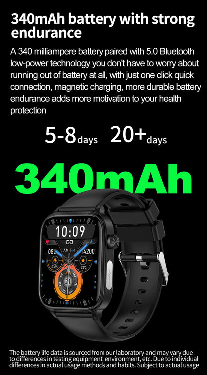 2025New Al Medical Diagnosis Blood Lpids Uric Acid Blood Glucose Smart Watch Men ECG+PPG Voice Bluetooth Call Health Smartwatch