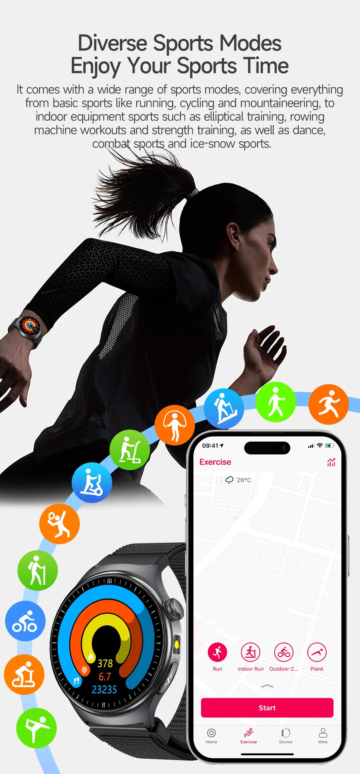 2026 New Accurate Diagnosis Smart Watch Body Fat ECG Blood oxygen BP Health Sport HD AMOLED Screen call Smart watch Men women