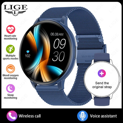LIGE 2026 Smart Watch Men Women Bluetooth Call Heart Rate Health Monitor 1.38inch HD Screen Fashion Sports Men Smartwatch Women