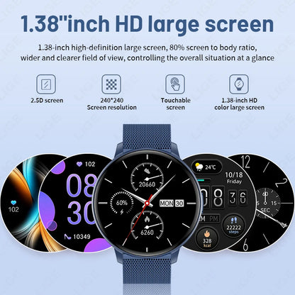 LIGE 2026 Smart Watch Men Women Bluetooth Call Heart Rate Health Monitor 1.38inch HD Screen Fashion Sports Men Smartwatch Women