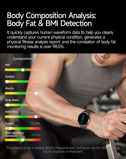 2026 New Accurate Diagnosis Smart Watch Body Fat ECG Blood oxygen BP Health Sport HD AMOLED Screen call Smart watch Men women