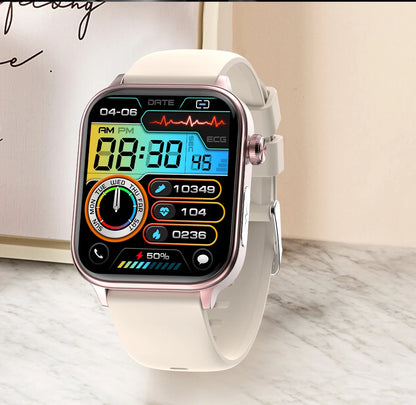2025New Al Medical Diagnosis Blood Lpids Uric Acid Blood Glucose Smart Watch Men ECG+PPG Voice Bluetooth Call Health Smartwatch