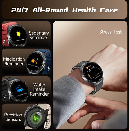 2026 New Accurate Diagnosis Smart Watch Body Fat ECG Blood oxygen BP Health Sport HD AMOLED Screen call Smart watch Men women