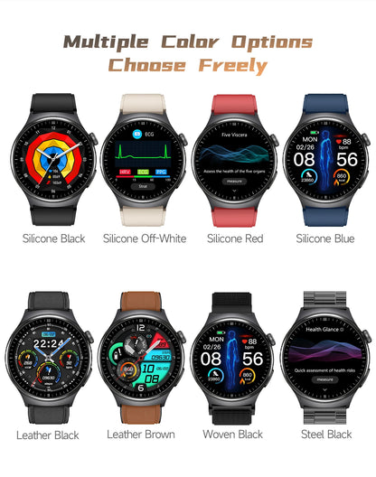 2026 New Accurate Diagnosis Smart Watch Body Fat ECG Blood oxygen BP Health Sport HD AMOLED Screen call Smart watch Men women