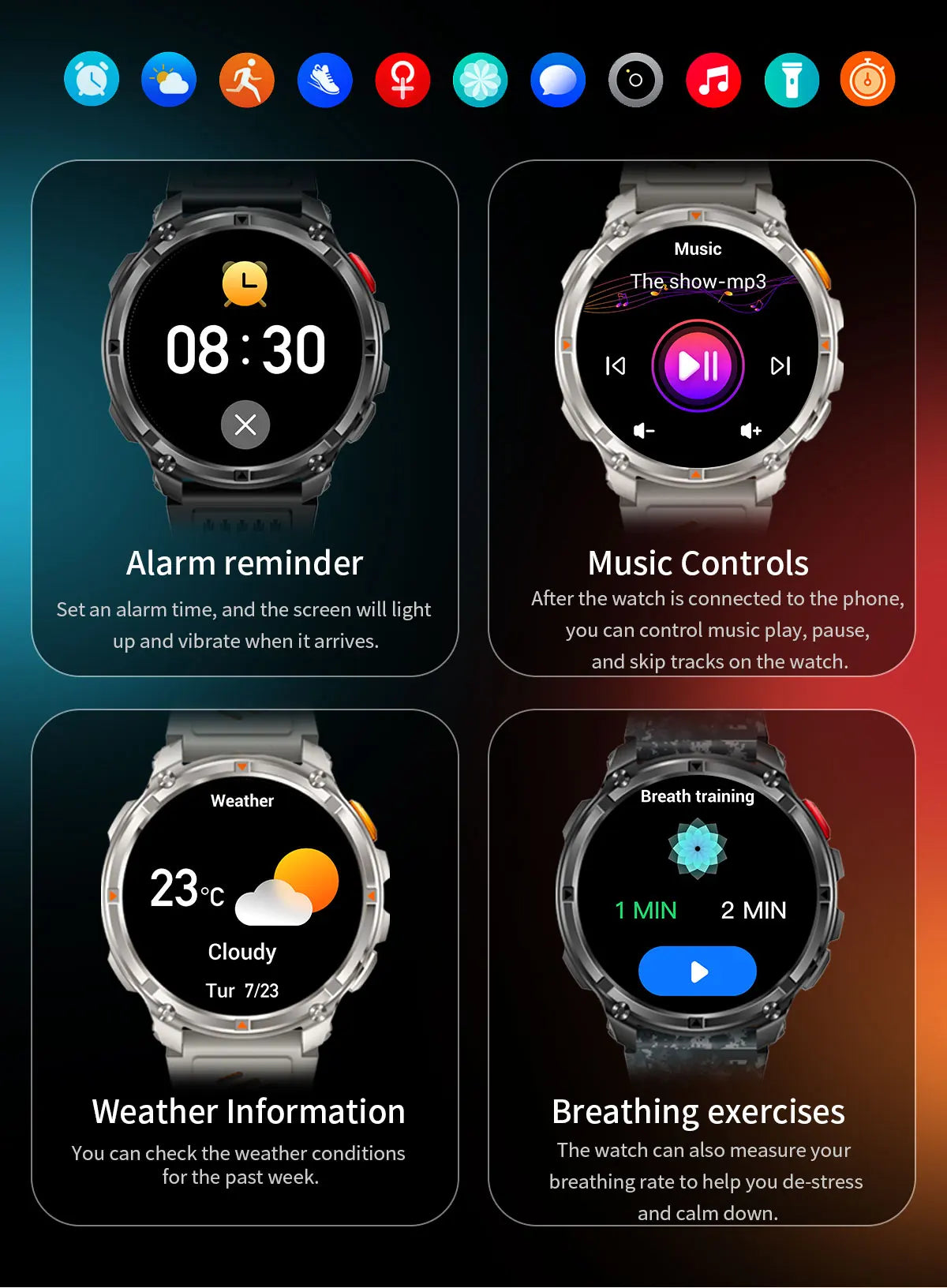 2026 New T-Rex3 Ultra 1100Mah Military Smart Watch Men 1.7"AMOLED GPS Path 5ATM Waterproof Compass LED Flashlight Smartwatch iOS